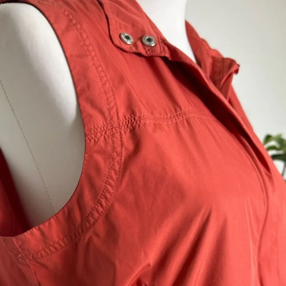 Liz Claiborne LizGolf Packable Vest Womens Small Petite Orange Layer Zip Closure